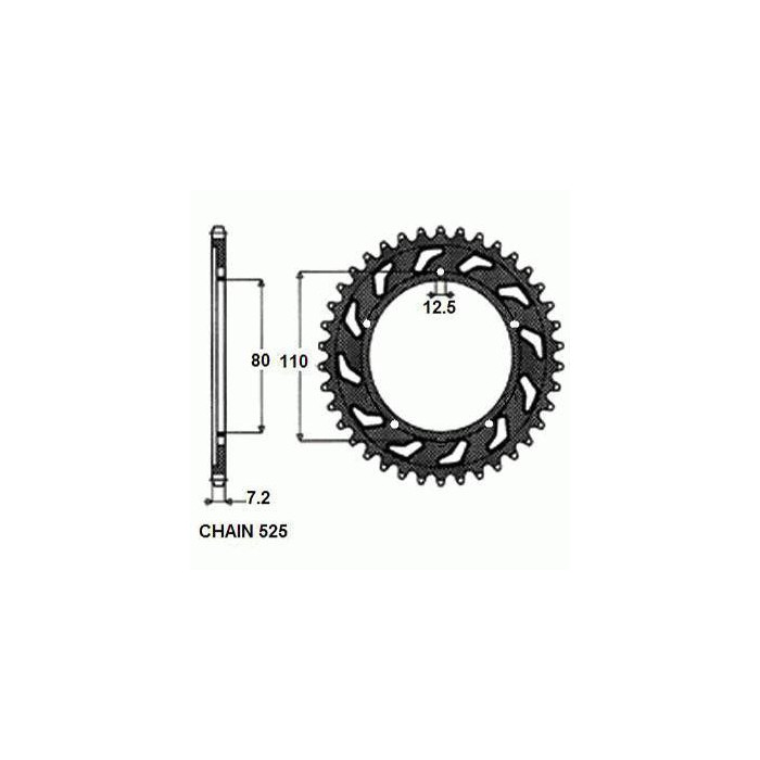 REAR SPROCKET, STEEL SUNR1-4335-40