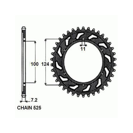 REAR SPROCKET STEEL SUNR1-4436-43
