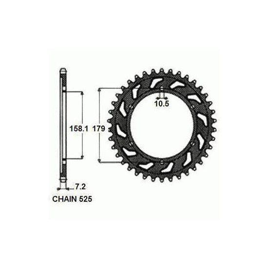 REAR SPROCKET, STEEL SUNR1-4698-45