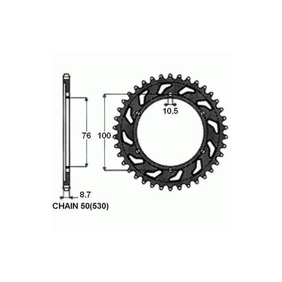 REAR SPROCKET STEEL SUNR1-5226-39