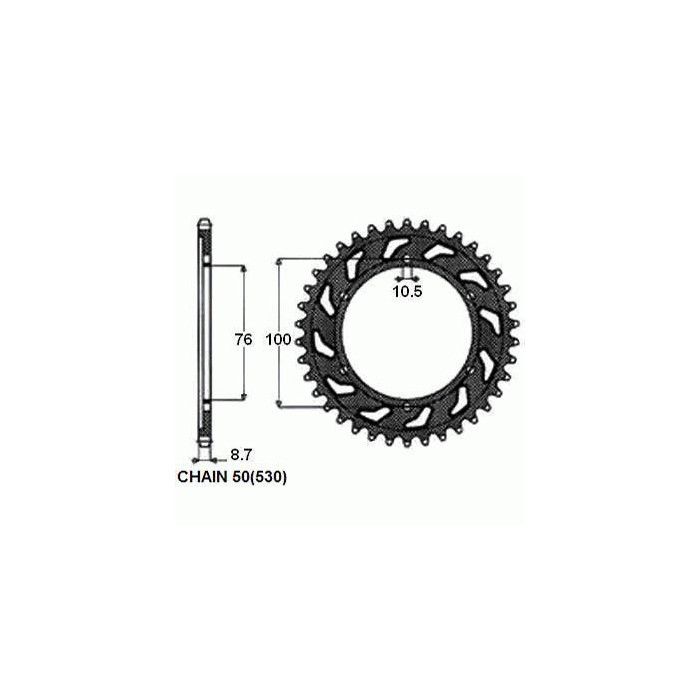 REAR SPROCKET STEEL SUNR1-5226-39