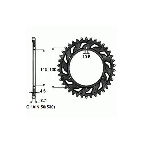 REAR SPROCKET STEEL SUNR1-5474-44