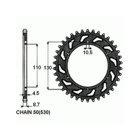 REAR SPROCKET STEEL SUNR1-5474-44
