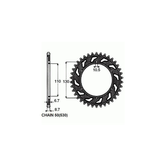 REAR SPROCKET, STEEL SUNR1-5480-39