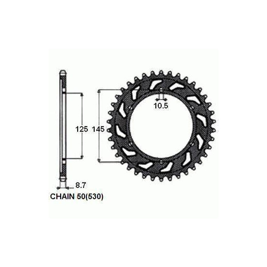 REAR SPROCKET STEEL SUNR1-5544-44