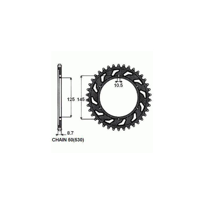 REAR SPROCKET STEEL SUNR1-5544-44