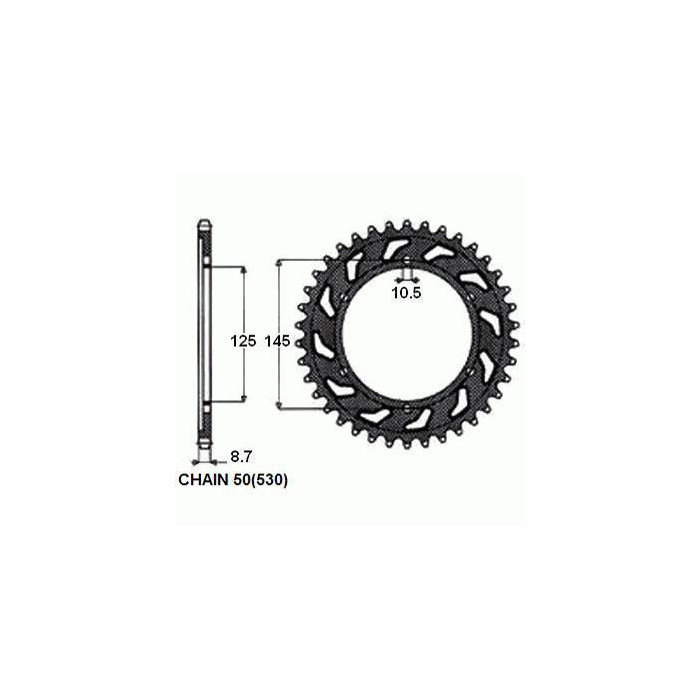 REAR SPROCKET, STEEL SUNR1-5544-46