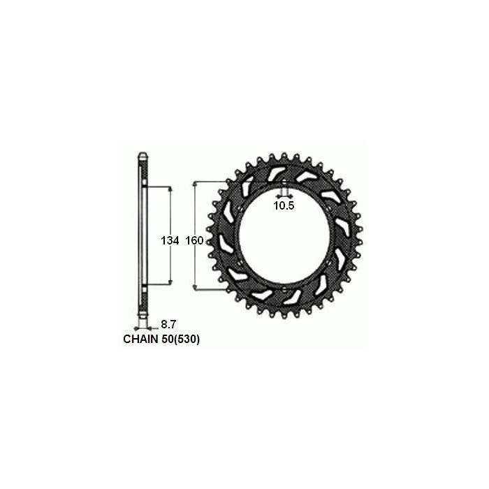 REAR SPROCKET STEEL SUNR1-5635-43