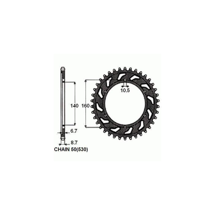 REAR SPROCKET, STEEL SUNR1-5652-48