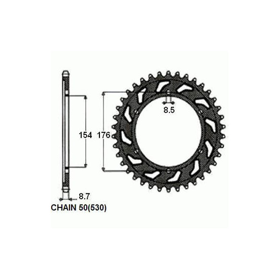 REAR SPROCKET STEEL SUNR1-5694-43