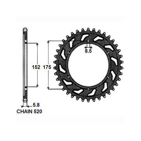 REAR SPROCKET STEEL SUNR2-3685-48