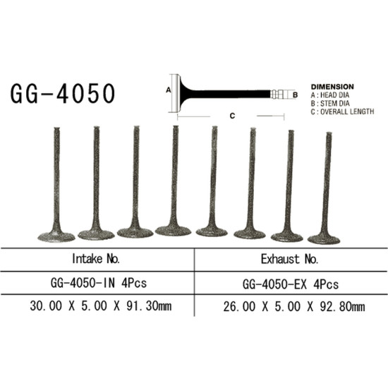 VESRAH intake valve KAWASAKI KVF 650/700/750 '02-'17 (OEM: 12004-0717,12004-1146) (1pc.) (MADE IN JAPAN)