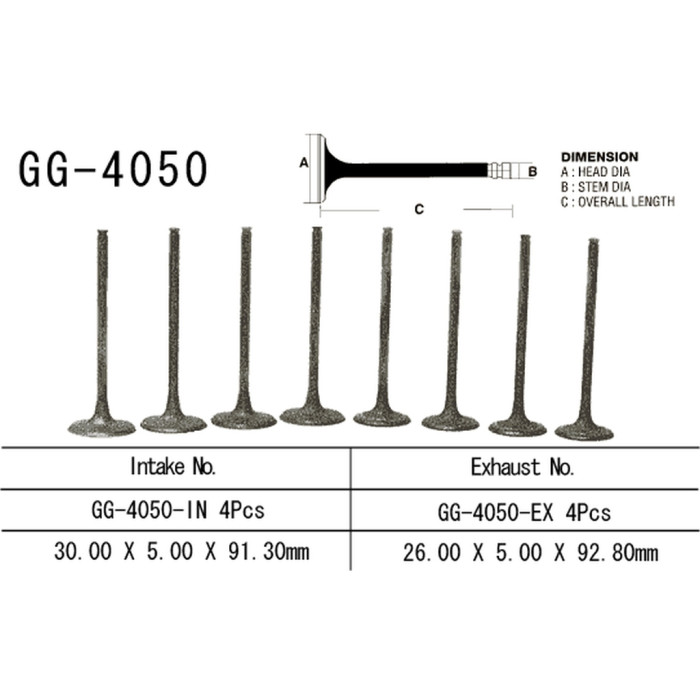 VESRAH intake valve KAWASAKI KVF 650/700/750 '02-'17 (OEM: 12004-0717,12004-1146) (1pc.) (MADE IN JAPAN)