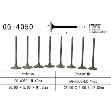 VESRAH intake valve KAWASAKI KVF 650/700/750 '02-'17 (OEM: 12004-0717,12004-1146) (1pc.) (MADE IN JAPAN)
