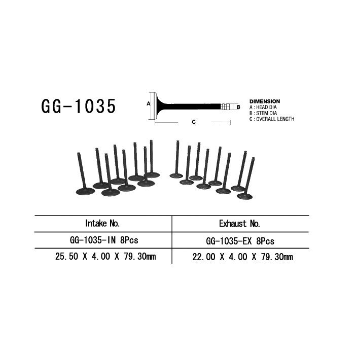 VESRAH intake valve HONDA CBR 600 F3 '95-98' CB600F HORNET '00-17' (OEM: 14711-MAL-600) (1pc.) (MADE IN JAPAN)
