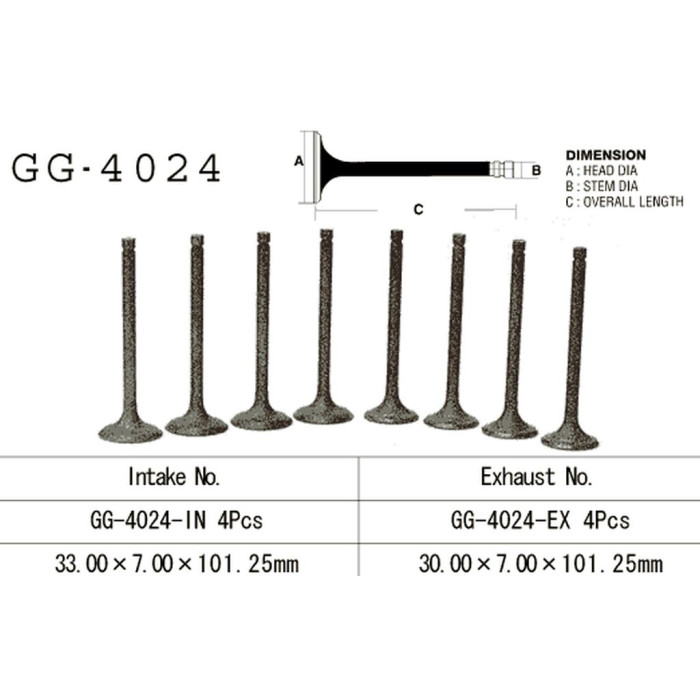VESRAH exhaust valve KAWASAKI VN 1500/1600 '87-'08 (OEM: 12005-1090,12005-1268) (1pc.) (MADE IN JAPAN)