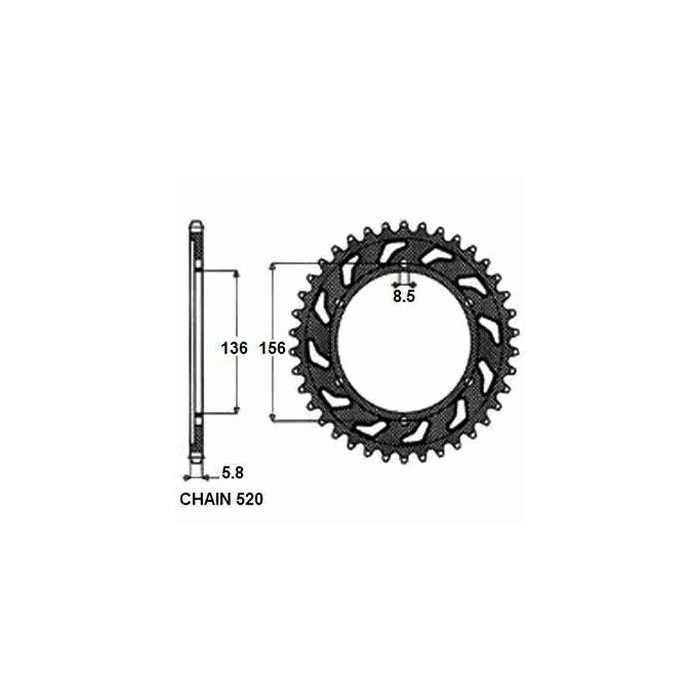 REAR SPROCKET STEEL SUNR1-3631-49