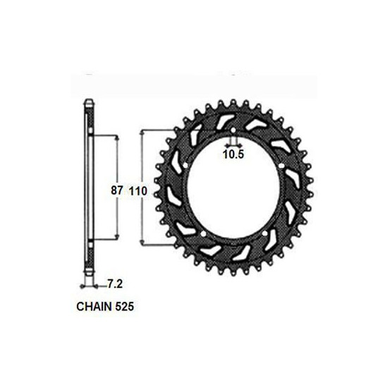 REAR SPROCKET STEEL SUNR1-4383-47