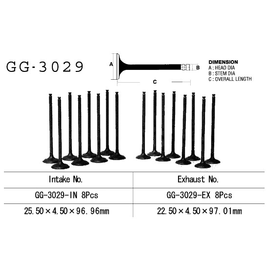 VESRAH intake valve SUZUKI RF 600R 9496, GSXR 600W '92-93' (OEM: 12911-18E00) (1pc.) (MADE IN JAPAN)