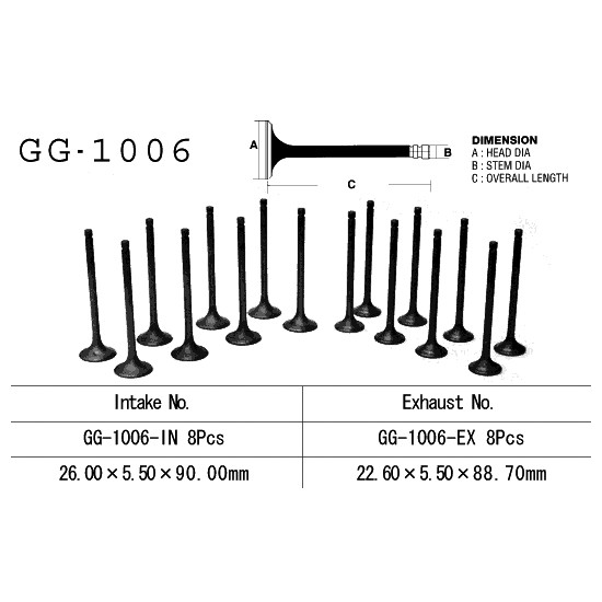 VESRAH exhaust valve HONDA CB 900F 79-83 (SC01, SC09), CB 1100F/R 82-85 (OEM: 14721-438-000) (1pc.) (MADE IN JAPAN)
