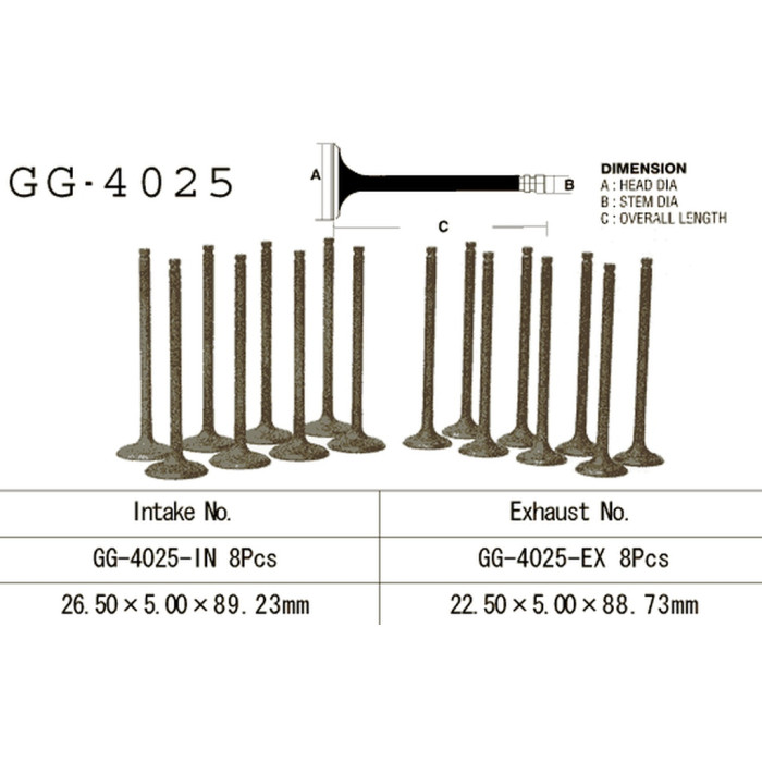 VESRAH exhaust valve KAWASAKI GPZ 750 '83-85, GPX 750R '87-90' (OEM: 12005-1077) (1pc.) (MADE IN JAPAN)
