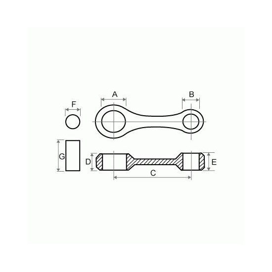 Connecting rod TKRJ HONDA CR250 78-01 (OEM: 13200-K23)