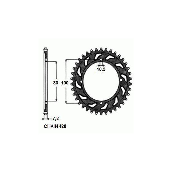 REAR SPROCKET, STEEL SUNR1-2314-45
