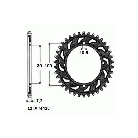 REAR SPROCKET, STEEL SUNR1-2314-45