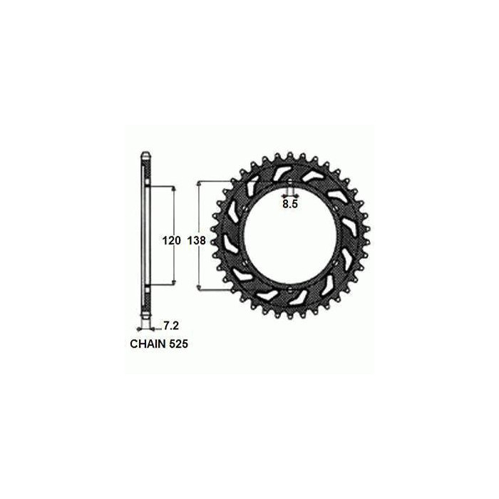 REAR SPROCKET, STEEL SUNR1-4514-40