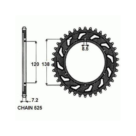 REAR SPROCKET, STEEL SUNR1-4514-40