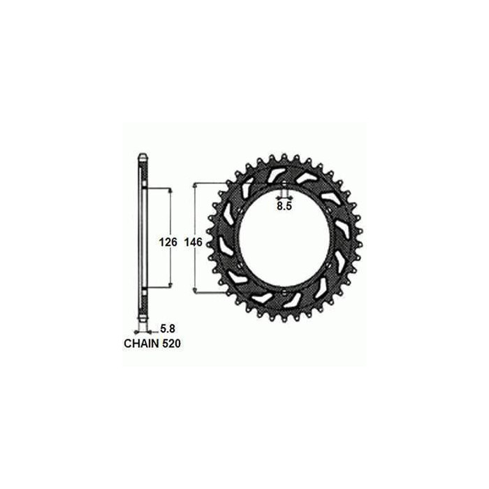 ALUMINUM REAR SPROCKET SUNR5-3577-49