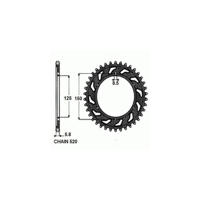 ALUMINUM REAR SPROCKET SUNR5-3547-47