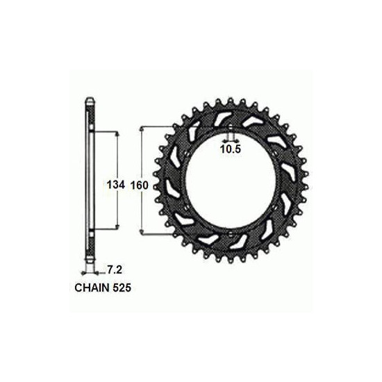 REAR SPROCKET STEEL SUNR1-4633-45
