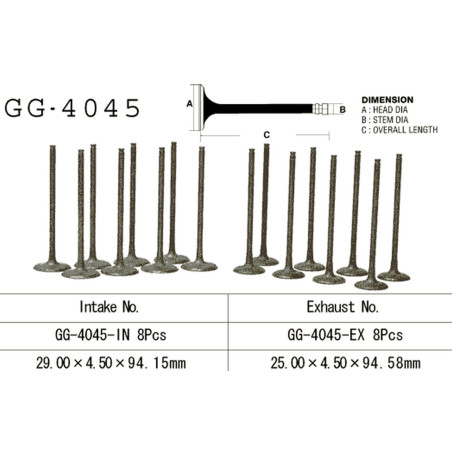 VESRAH intake valve KAWASAKI ZX 7R '96-03' (OEM: 12004-1124) (1pc.) (MADE IN JAPAN)