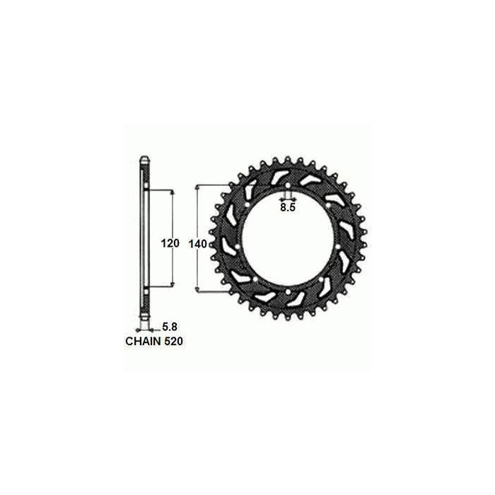 REAR SPROCKET STEEL SUNR1-3532-46