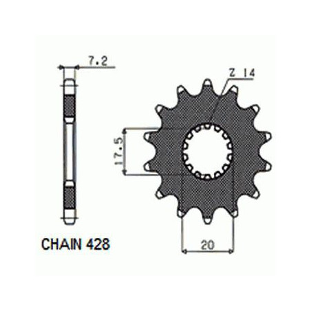DRIVE SPROCKET SUNF226-14