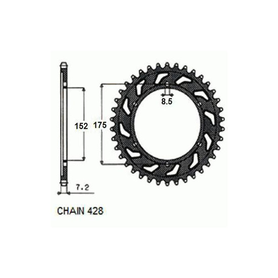 REAR SPROCKET, STEEL SUNR1-2682-52