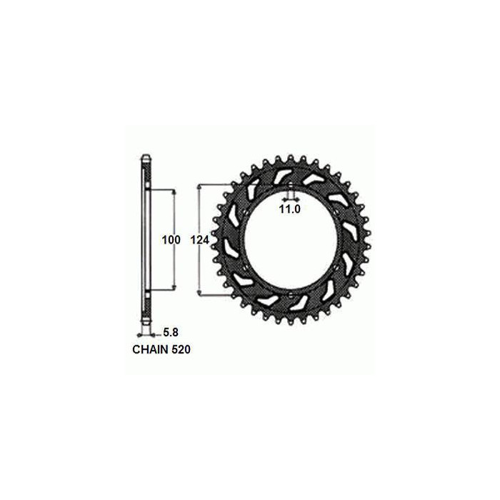 REAR SPROCKET, STEEL SUNR1-3435-46