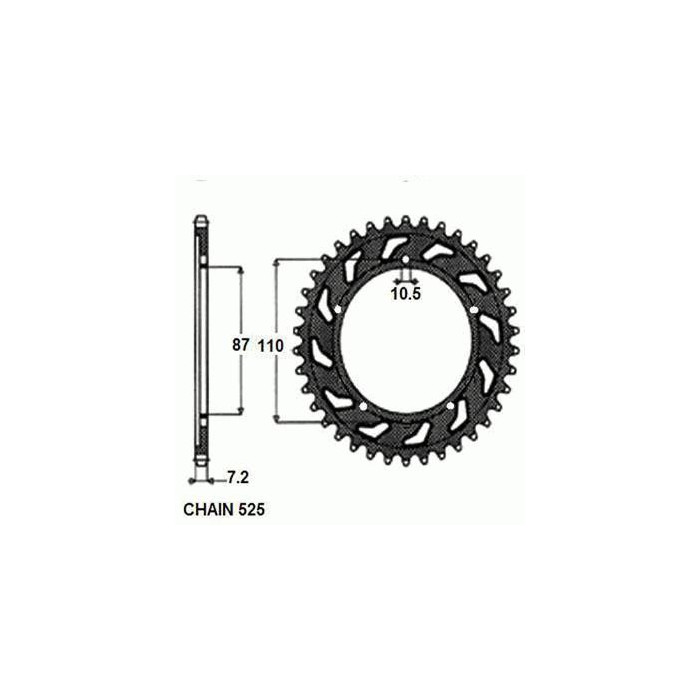 REAR SPROCKET STEEL SUNR1-4386-47