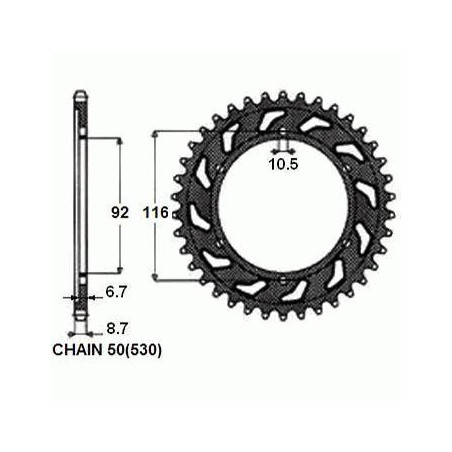 REAR SPROCKET, STEEL SUNR1-5405-41