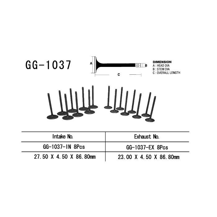 VESRAH intake valve HONDA CBR 900RR '98-99' (OEM: 14711-MW0-000) (1pc.) (MADE IN JAPAN)