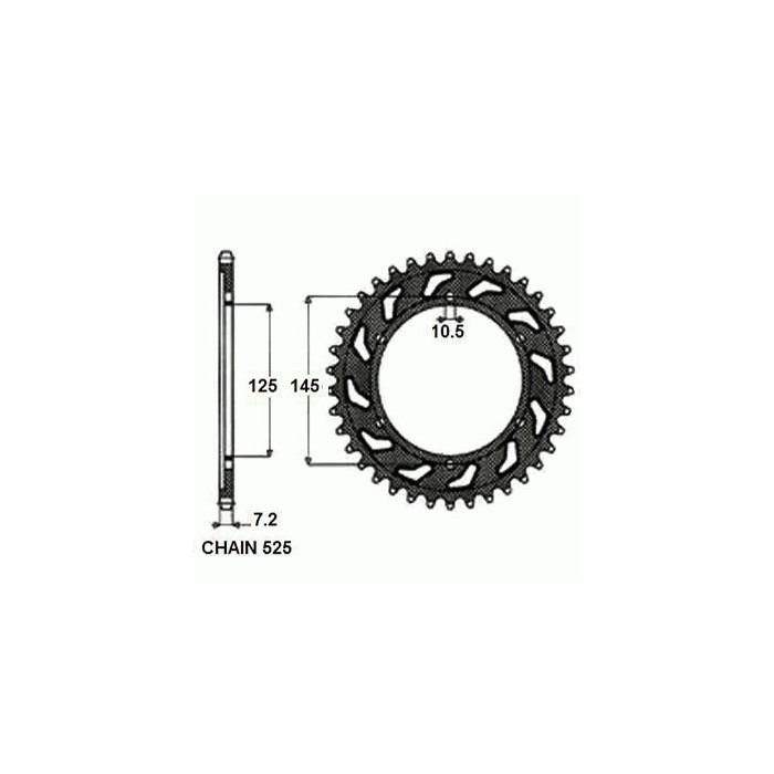 REAR SPROCKET, STEEL SUNR1-4544-42
