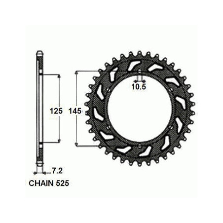 REAR SPROCKET, STEEL SUNR1-4544-42