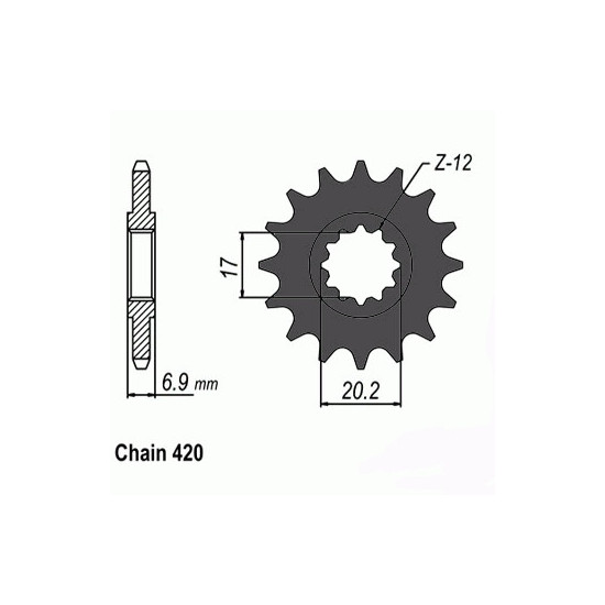 RIEJU Z10 IŠĖJIMO ŽVAIGŽDUTĖ 6 MM GRANDINĖ 415 0 / 000.320.0041