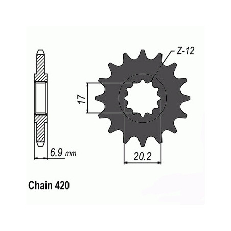 RIEJU Z10 IŠĖJIMO ŽVAIGŽDUTĖ 6 MM GRANDINĖ 415 0 / 000.320.0041
