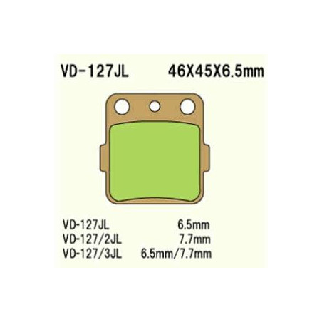 BRAKE PADS VESRAH VD-127 / 3JL (FA84 / 2HH)