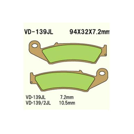 BRAKE PADS VESRAH VD-139 / 2JL (FA143HH)