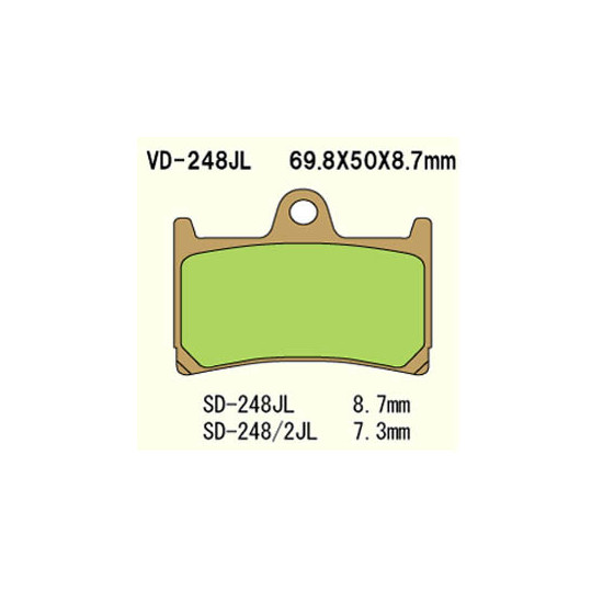 BRAKE PADS VESRAH VD-248JL (FA380 FA252) (FRONT)