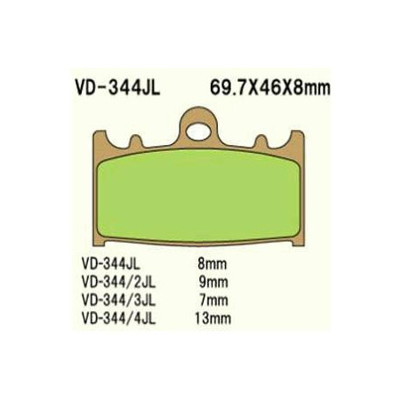 BRAKE PADS VESRAH VD-344JL (FA158HH 715CM55) (FRONT)