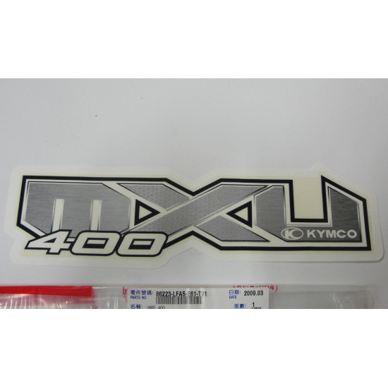 DEŠINIOJO DEGALŲ BAKO LIPDUKAS MXU 400 86223-LFA5-E61-T01